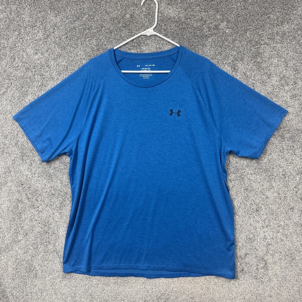Under Armour Shirt Mens 2XL Blue HeatGear Tech Tee Loose Fit Lightweight Gym